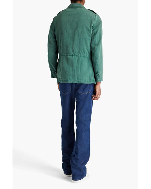 Boglioli Green Cotton And Linen-blend Canvas Field Jacket for men