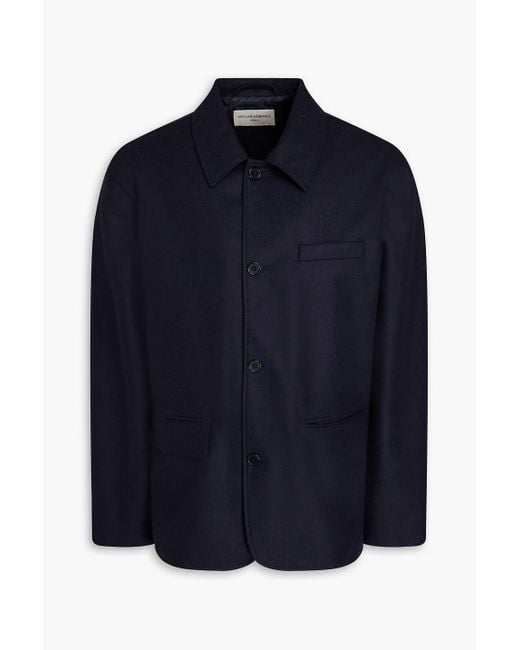 Officine Generale Blue Niro Wool-Felt Jacket for men
