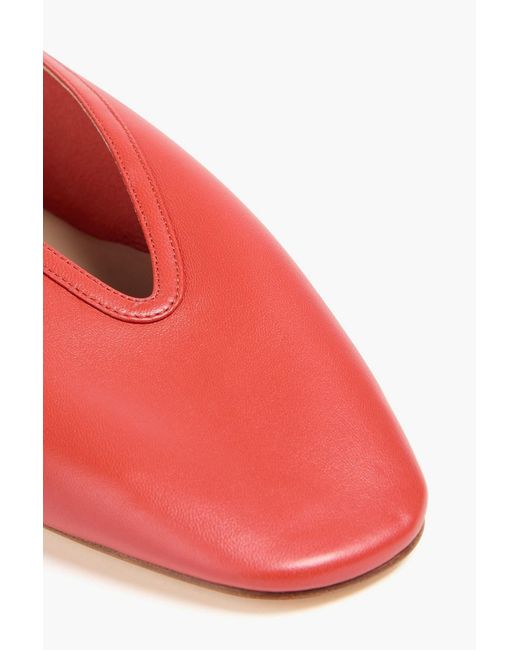 Le Monde Beryl Red Luna Leather Ballet Flats