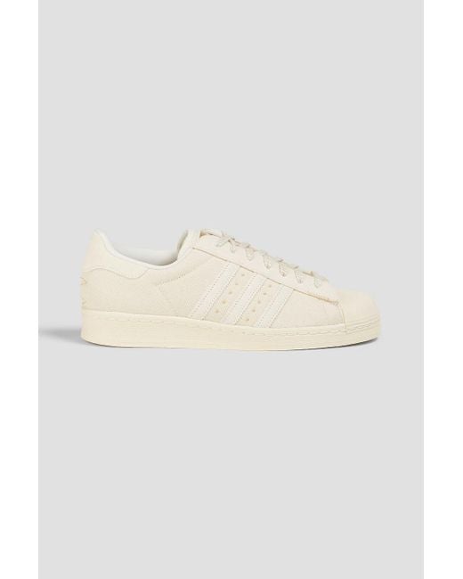 Adidas Originals White Superstar 82 Suede And Canvas Sneakers for men