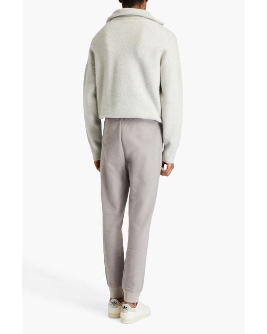 James Perse Gray Waffle-knit Cotton And Cashmere-blend Sweatpants for men