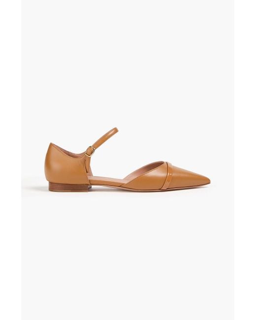 Malone Souliers White Ulla Leather Point-Toe Flats