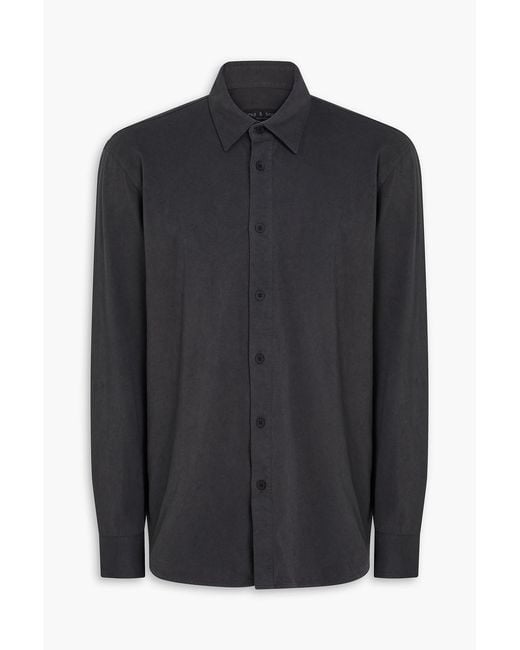 Rag & Bone Black Tomas Cotton-Jersey Shirt for men