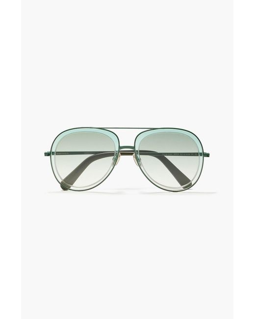 Zimmermann Green Aviator-Style Metal Sunglasses