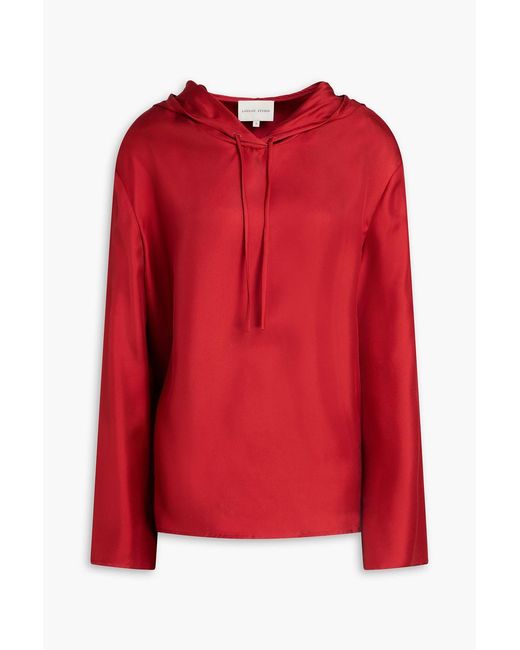 Loulou de Saison Red Nuka Silk-twill Hoodie