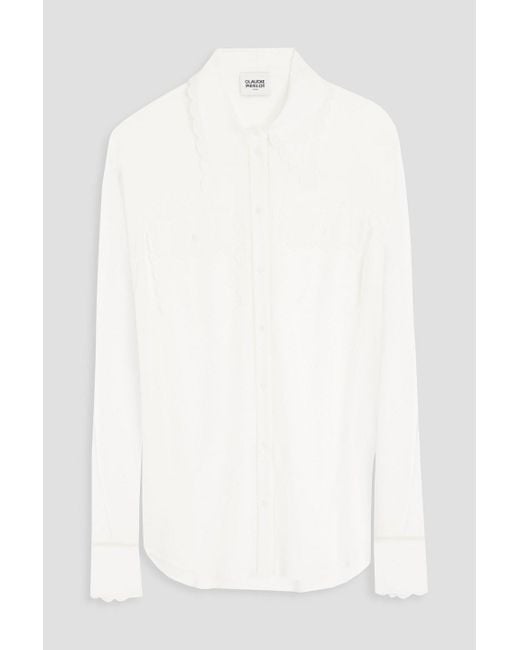 Claudie Pierlot White Silk Crepe De Chine Shirt