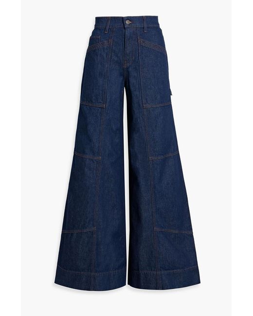 Veronica Beard Blue Freddy High-Rise Wide-Leg Jeans