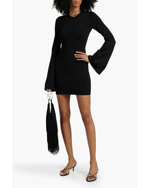 Solid & Striped Black The Narcia Cutout Stretch-Knit Mini Dress