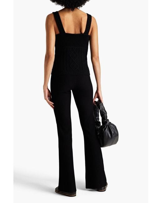 Co. Black Cable-knit Cashmere Tank