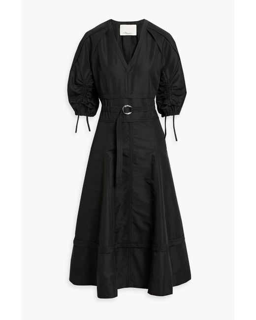 3.1 Phillip Lim Black Cotton-Blend Ottoman Midi Dress