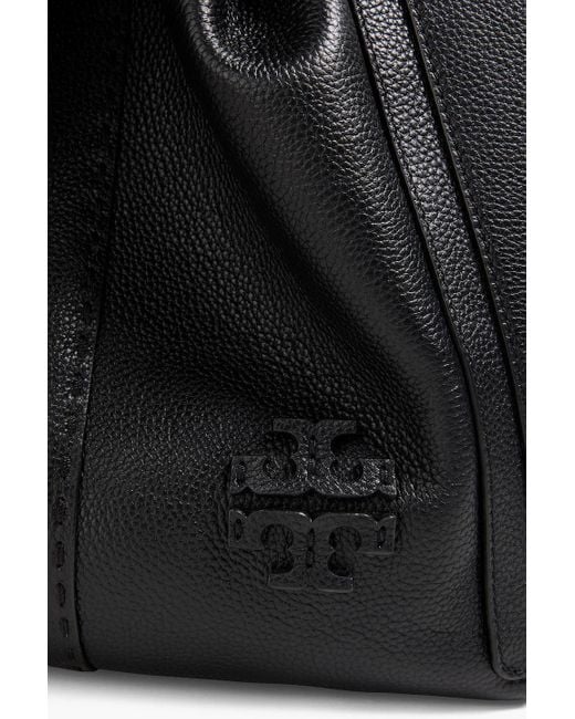 Tory Burch Black Mcgraw Dragonfly Pebbled-leather Tote