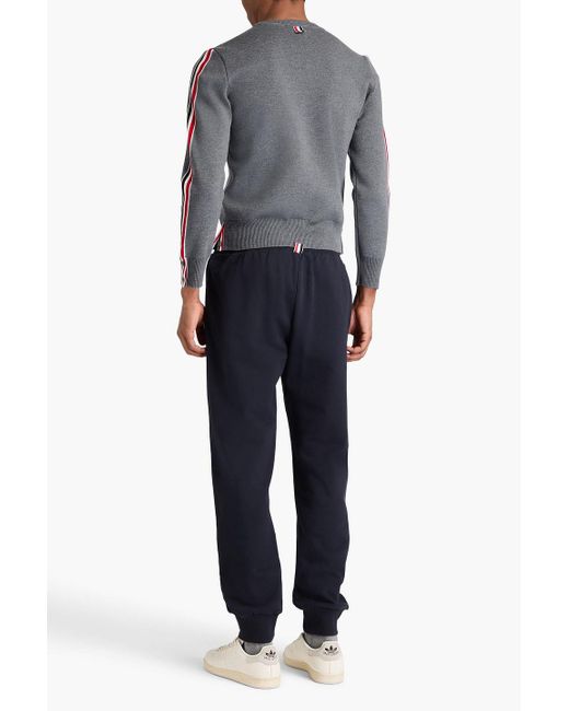 Thom Browne Gray Milano Striped Merino Wool-blend Sweater for men