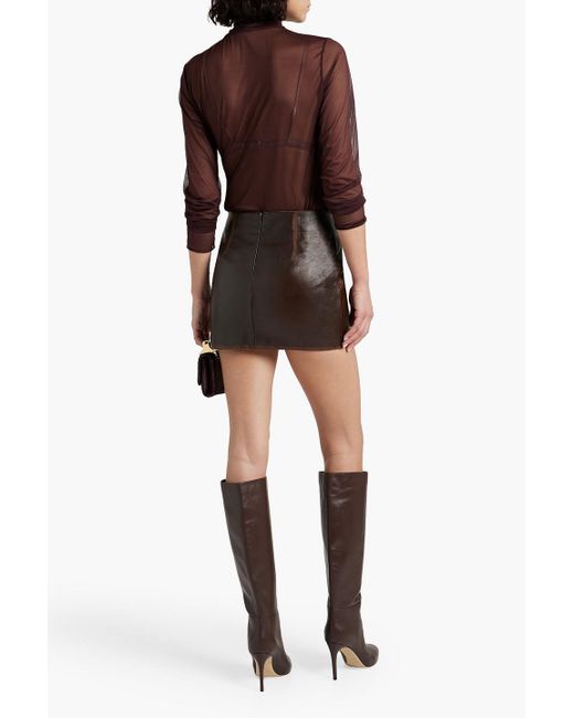 16Arlington Brown Haile Leather Mini Skirt