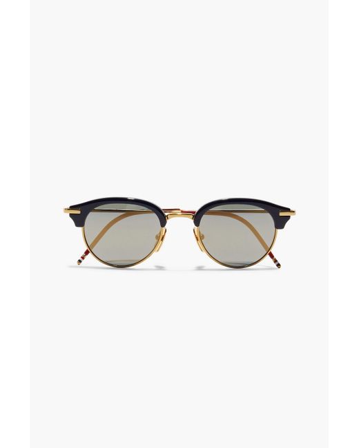 Thom Browne Metallic Round-frame Gold-tone And Acetate Sunglasses for men