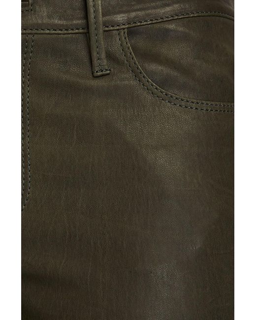 FRAME Green Le crop mini boot cropped kick-flare-jeans aus leder