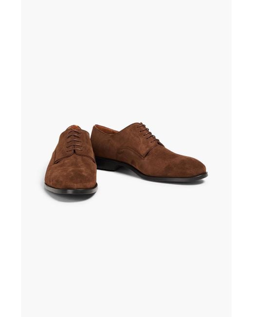 Paul Smith Brown Fes Suede Derby Shoes for men