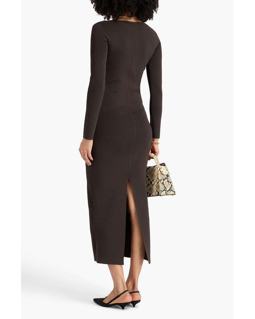 Nanushka Black Jerica Ponte Midi Dress