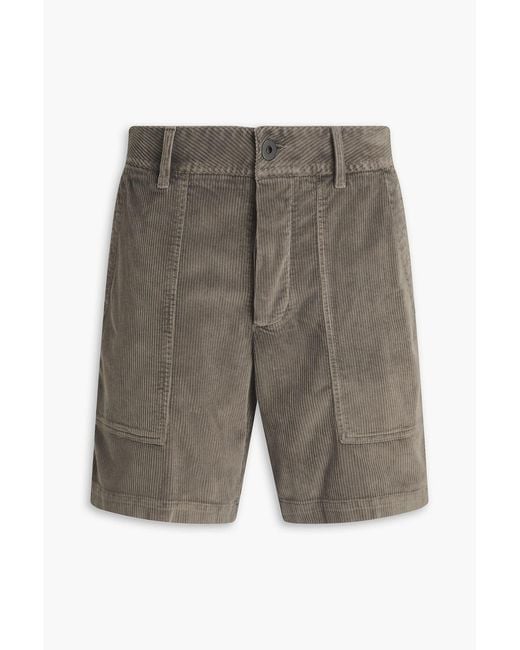 James Perse Gray Cotton-Blend Corduroy Shorts for men
