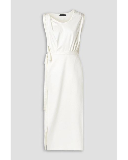 Proenza Schouler White Lynn Gathered Cotton-Jersey Midi Wrap Dress