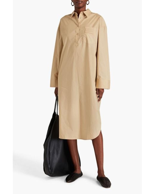 REMAIN Birger Christensen Natural Oversized Cotton-poplin Midi Shirt Dress