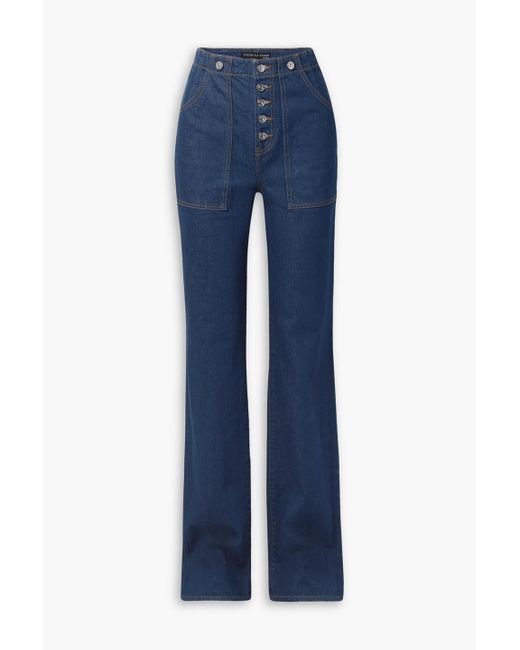 Veronica Beard Blue High-rise Wide-leg Jeans
