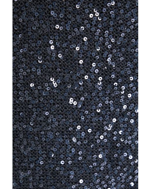 Brunello Cucinelli Blue Sequined Linen, Cashmere And Silk-Blend Maxi Dress