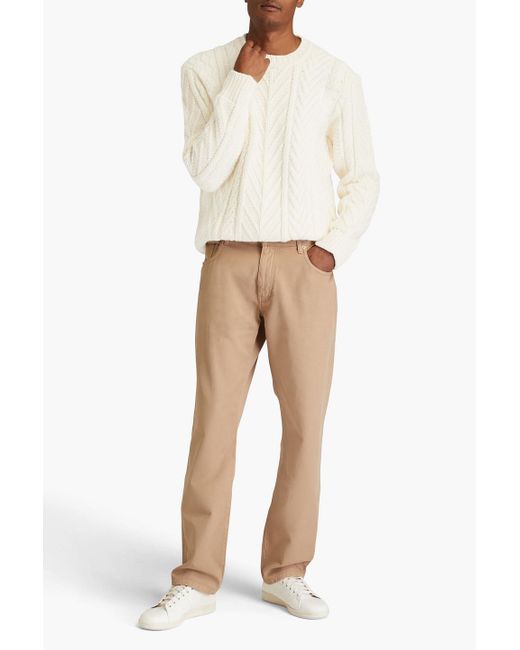 Dunhill Natural Cable-knit Wool And Cotton-blend Sweater for men