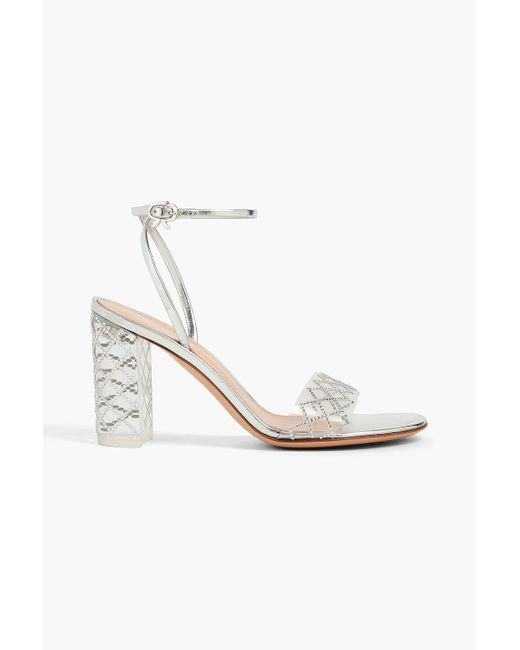 Gianvito Rossi White Letha Crystal-embellished Pvc And Leather Sandals