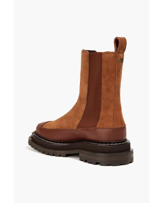 Sandro Brown Liam Suede And Leather Chelsea Boots