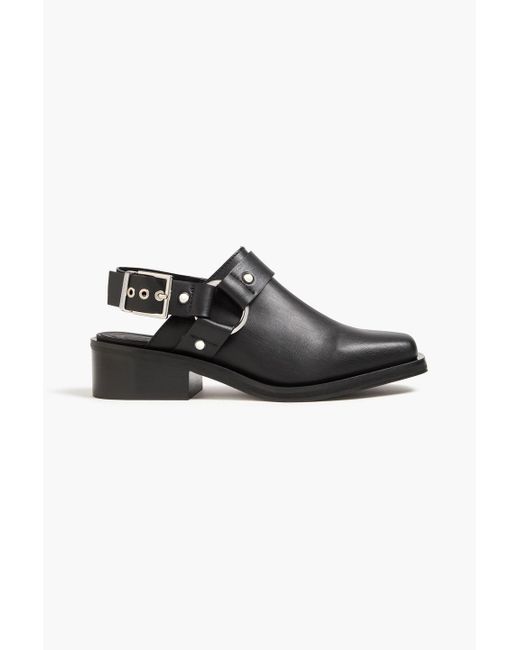 Ganni Black Biker Slingback Mule