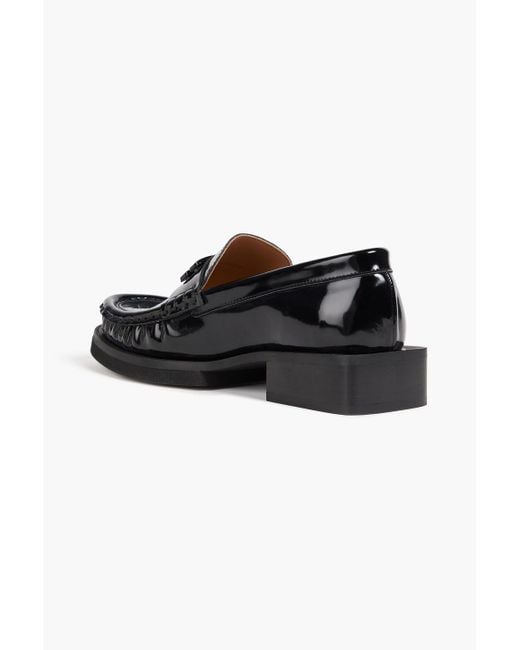 Ganni Black Loafers aus einer lackledermischung mit verzierung