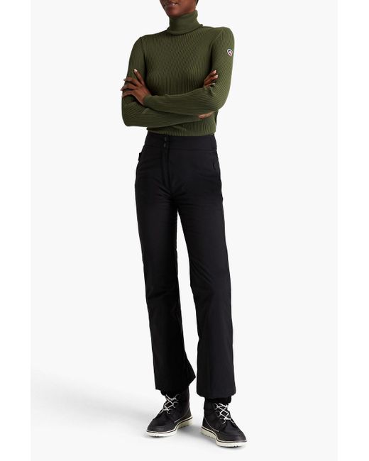 Fusalp Green Ancelle Ribbed-knit Turtleneck Sweater