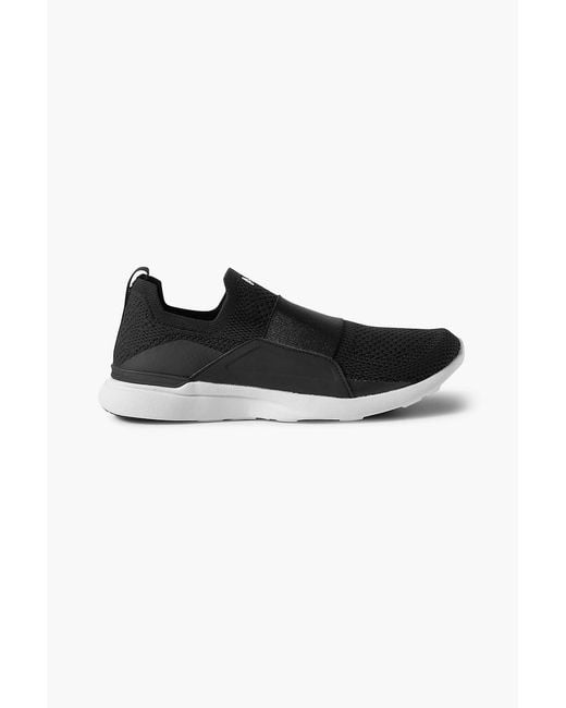 Athletic Propulsion Labs Black Techloom Bliss Mesh And Stretch Slip-On Sneakers