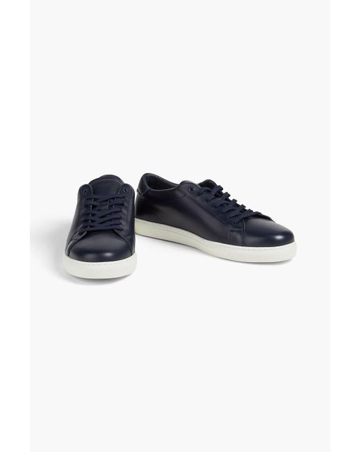 Emporio Armani Blue Leather Sneakers for men