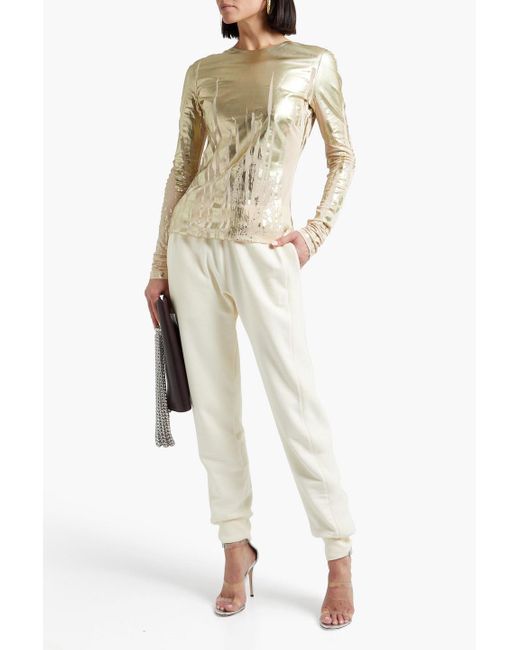 Acne Metallic Coated Knitted Top