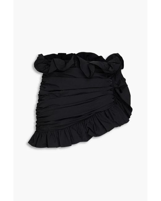 Area Black Ruffled Taffeta Mini Skirt
