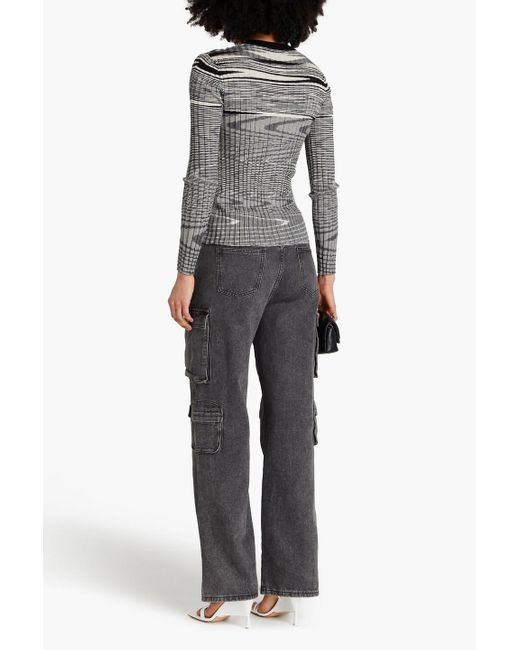 Missoni Black Space-dyed Ribbed Cashmere And Silk-blend Cardigan