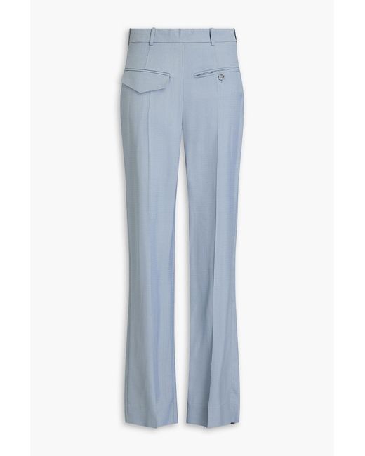 Victoria Beckham Blue Crepe Straight-Leg Pants
