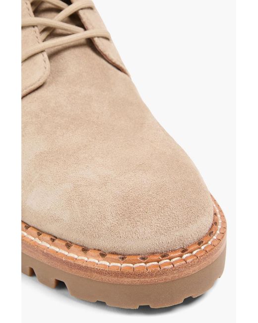Vince Natural Cabria Suede Combat Boots