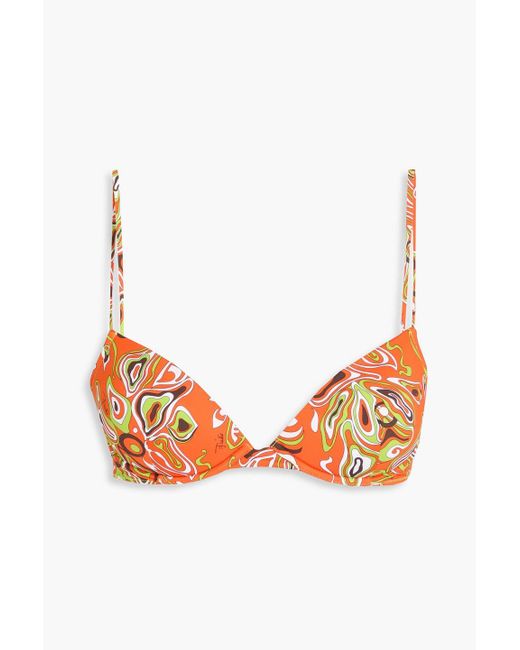 Emilio Pucci Orange Bedrucktes bikini-oberteil mit bügel
