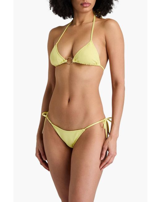Melissa Odabash Yellow Miami Ribbed Low-Rise Bikini Briefs