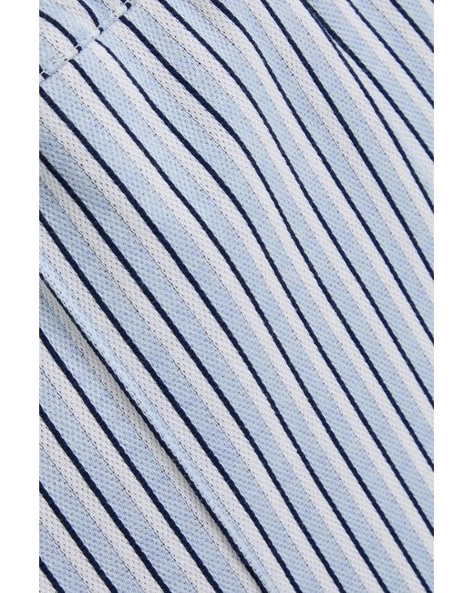 Marni Blue Striped Jacquard-Knit Flared Pants