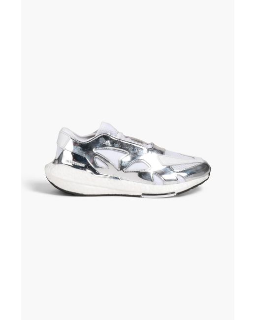 Adidas By Stella McCartney Metallic Ultraboost 22 Mesh, Faux Mirrored-leather And Stretch-knit Sneakers