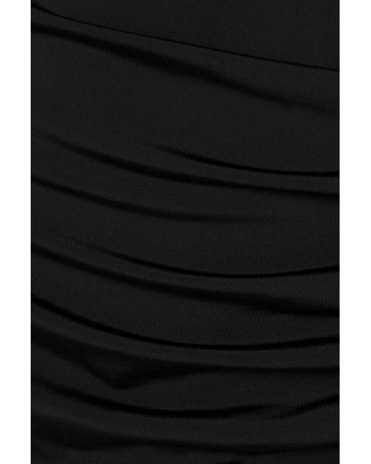 Stella McCartney Black Draped Cape-Effect Stretch-Jersey Midi Dress