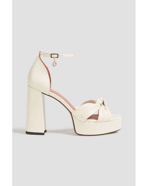 Maje Natural Knotted Leather Platform Sandals