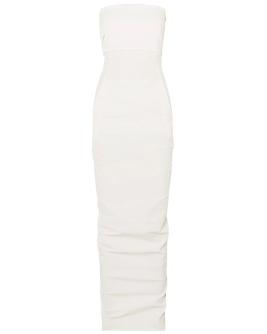 Rick Owens White Strapless Cotton-blend Crepe Gown