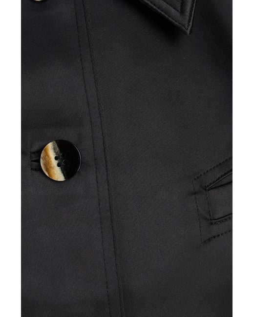 Ganni Black Cropped Satin Jacket