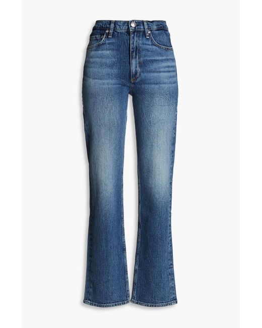 Rag & Bone Blue Harlow hoch sitzende jeans mit geradem bein in ausgewaschener optik