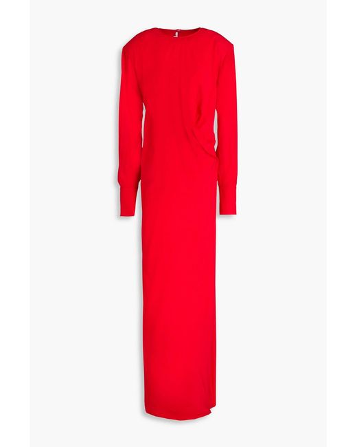 Stella McCartney Red Pleated Crepe Maxi Dress