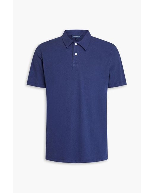 Frescobol Carioca Poloshirt aus jersey aus einer baumwoll-leinenmischung in Blue für Herren